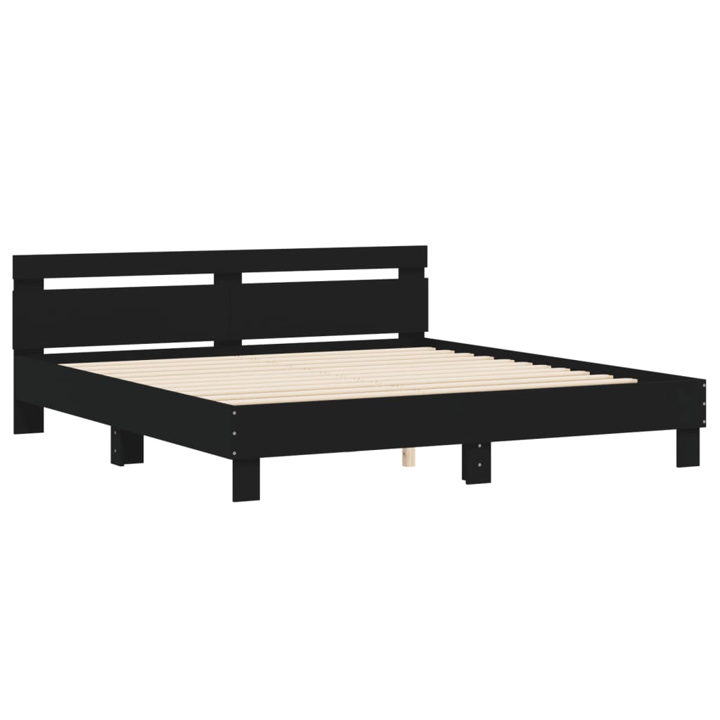 Bed Frame without Mattress Black 200x200 cm