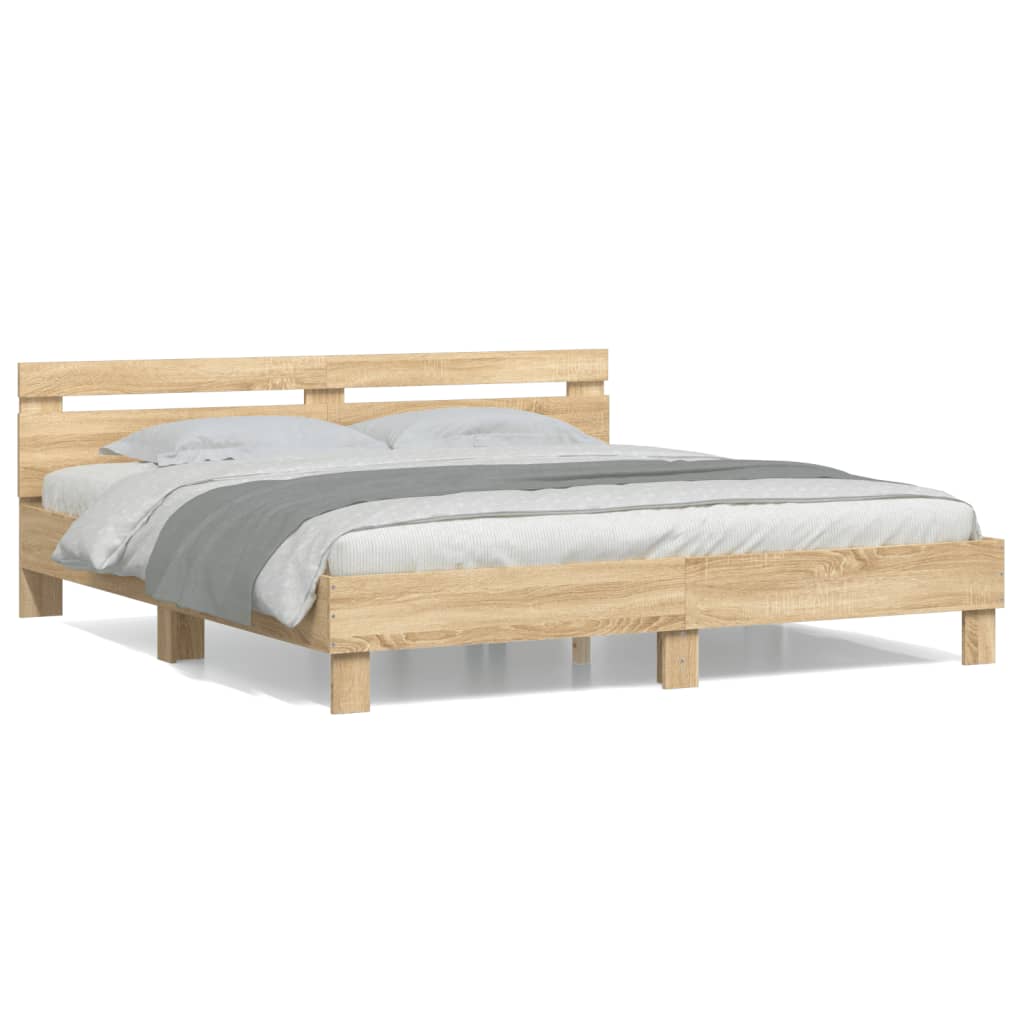 Bed Frame without Mattress Sonoma Oak 200x200 cm