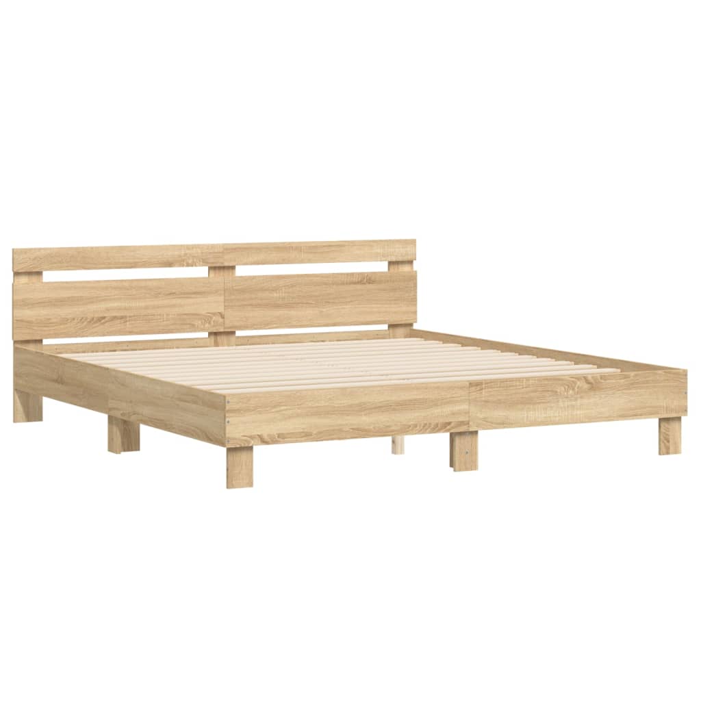 Bed Frame without Mattress Sonoma Oak 200x200 cm