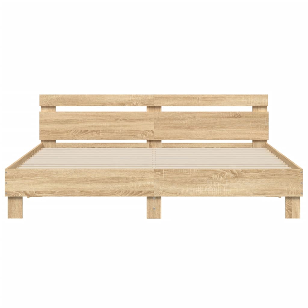 Bed Frame without Mattress Sonoma Oak 200x200 cm
