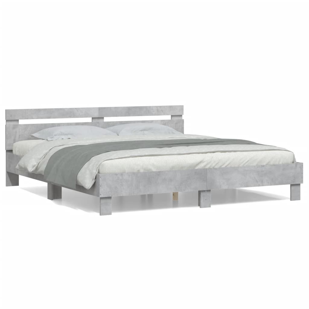 Bed Frame without Mattress Concrete Grey 200x200 cm