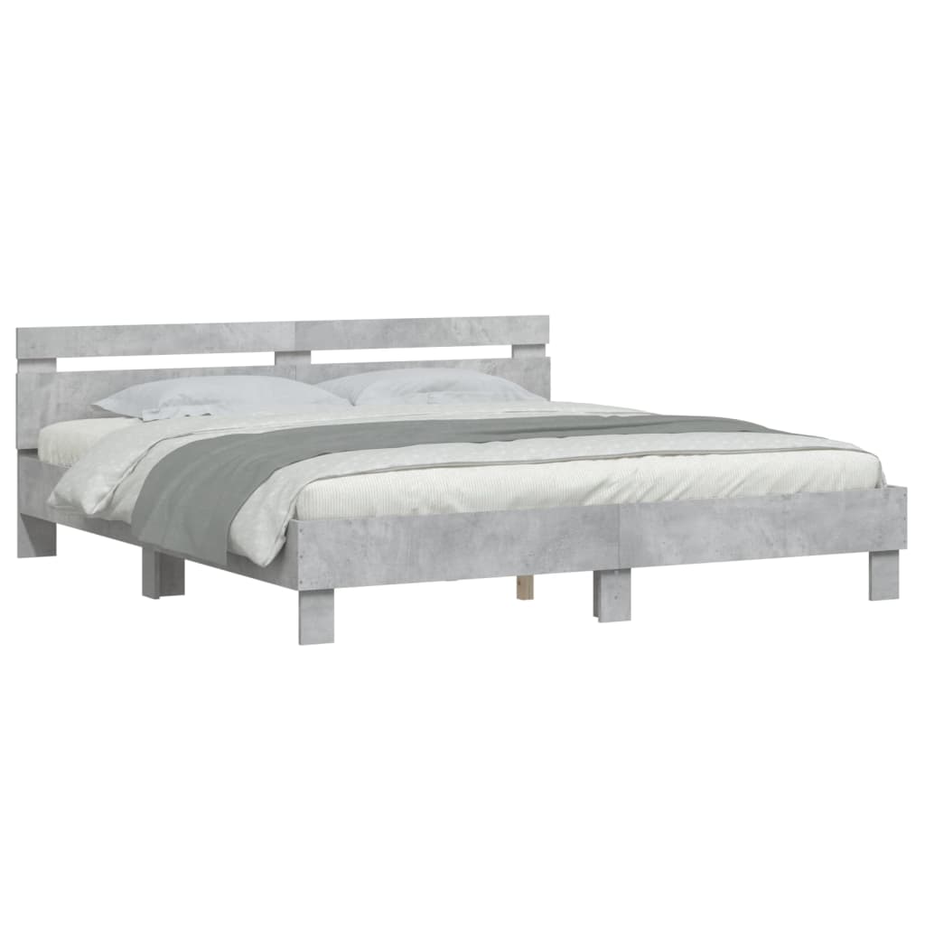 Bed Frame without Mattress Concrete Grey 200x200 cm