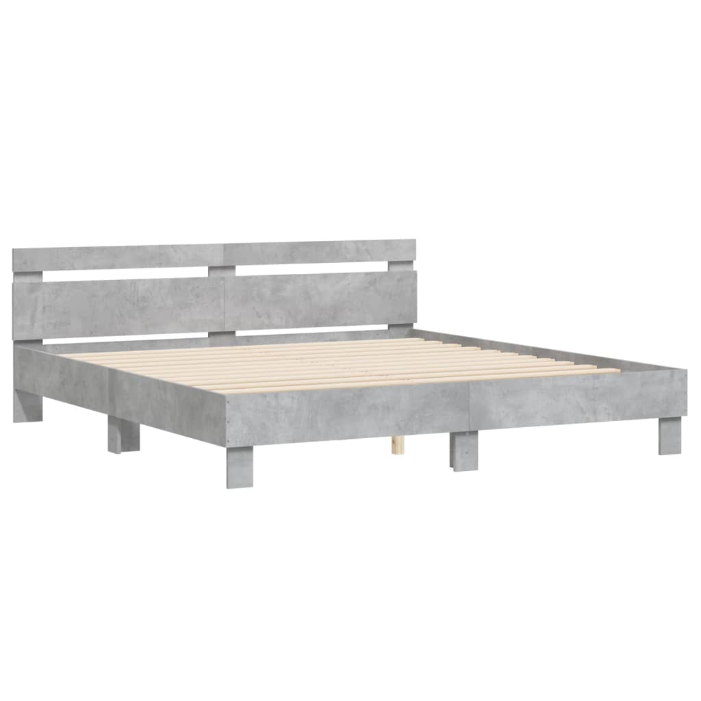 Bed Frame without Mattress Concrete Grey 200x200 cm
