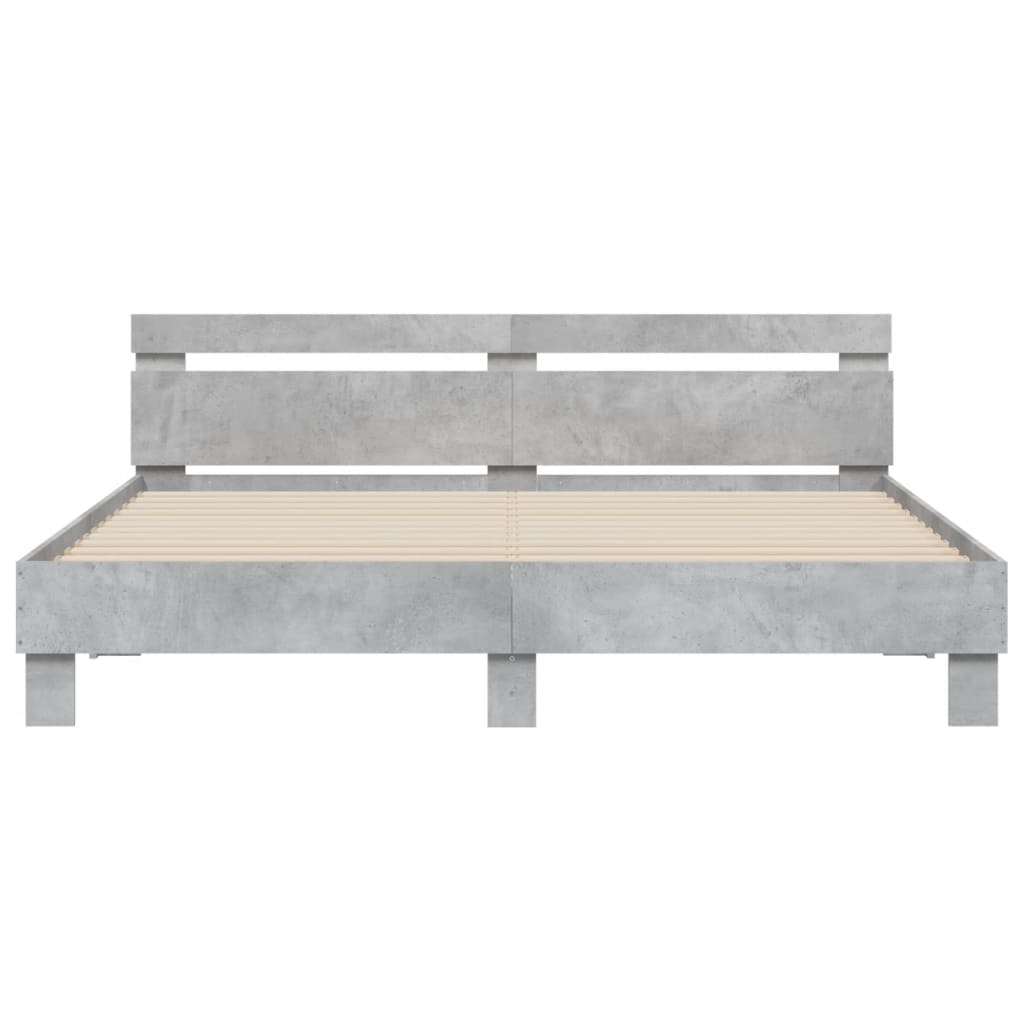 Bed Frame without Mattress Concrete Grey 200x200 cm