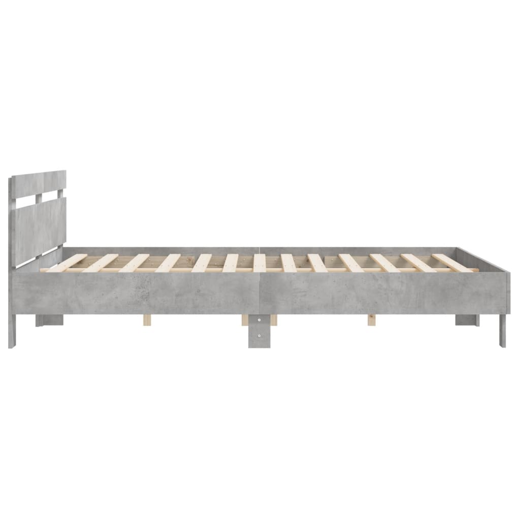 Bed Frame without Mattress Concrete Grey 200x200 cm