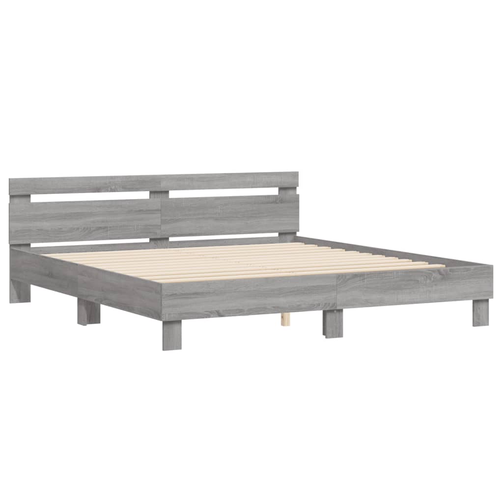 Bed Frame without Mattress Grey Sonoma 200x200 cm
