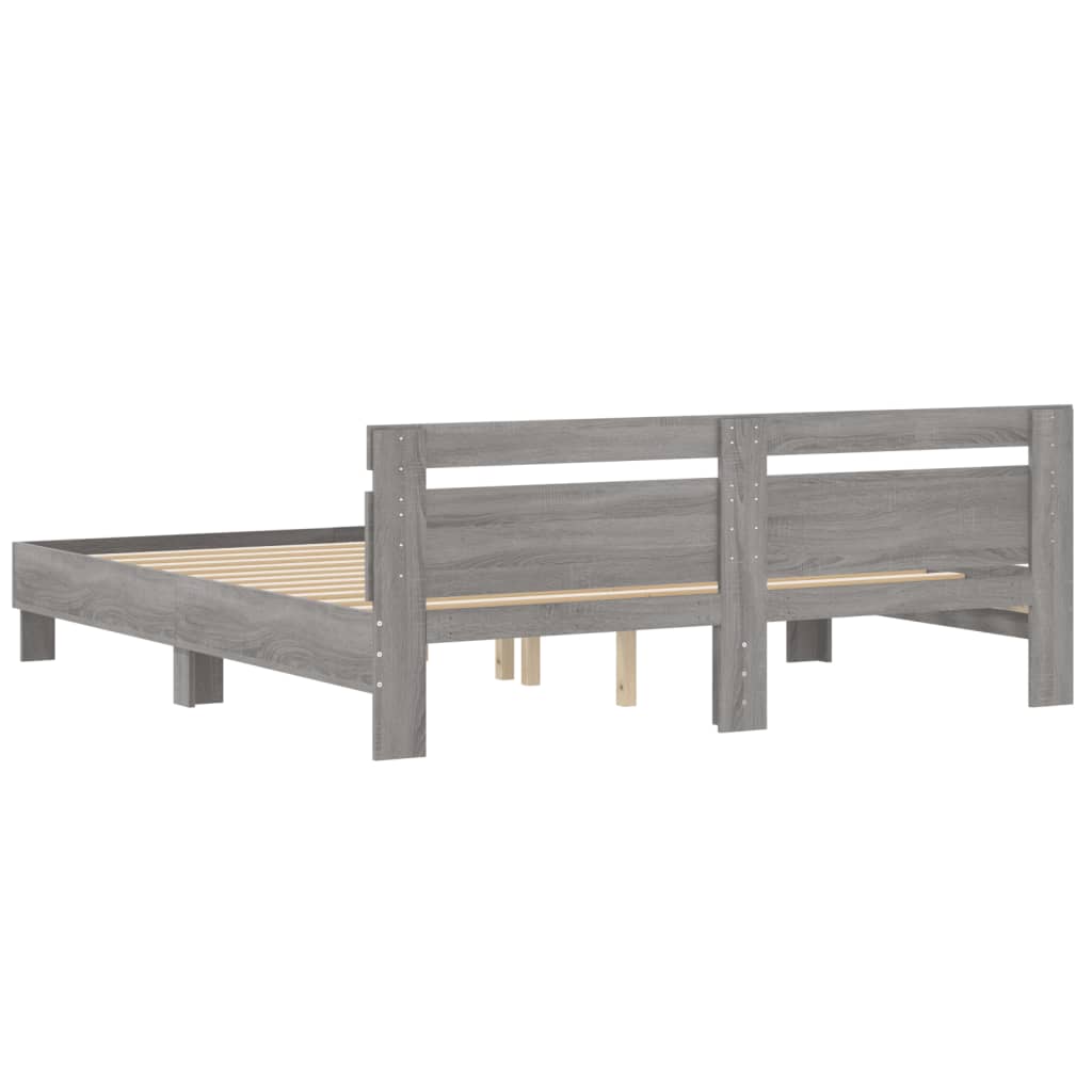 Bed Frame without Mattress Grey Sonoma 200x200 cm