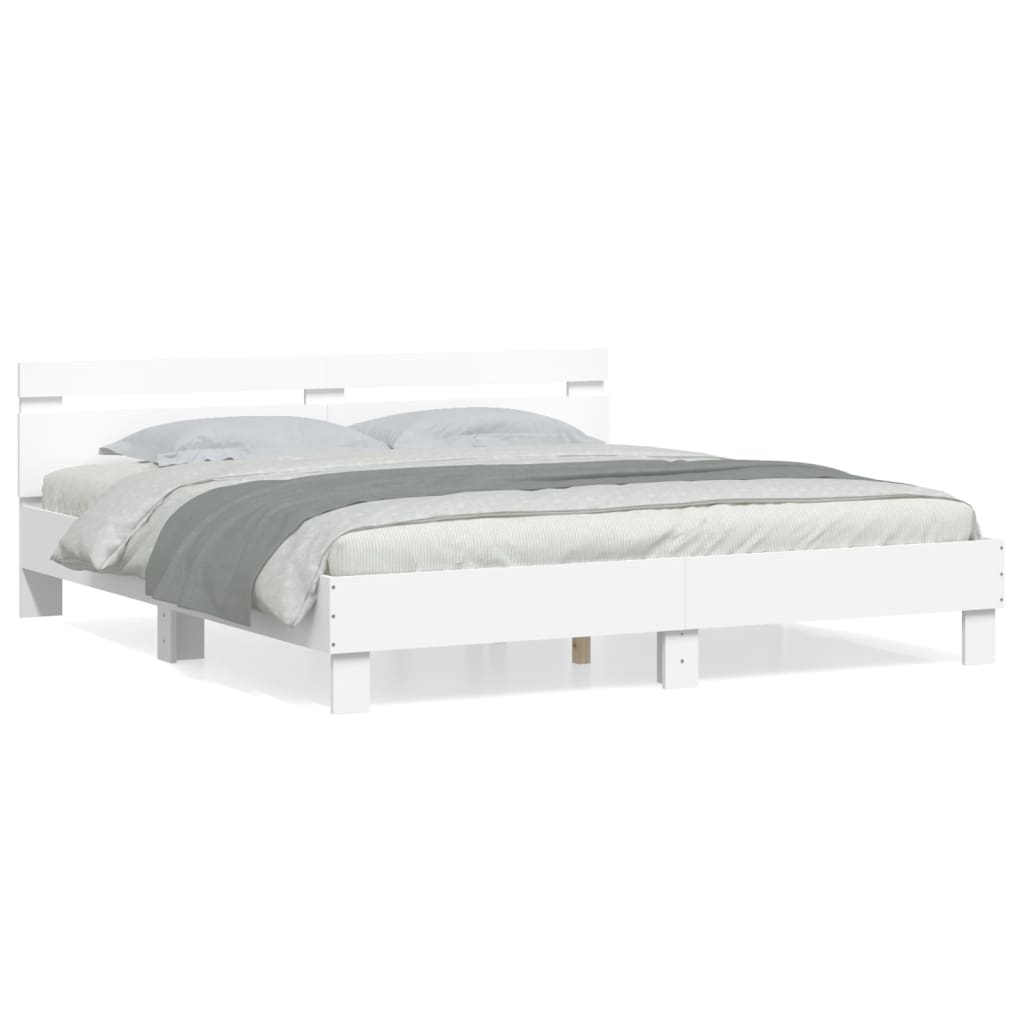 Bed Frame without Mattress White 180x200 cm Super King
