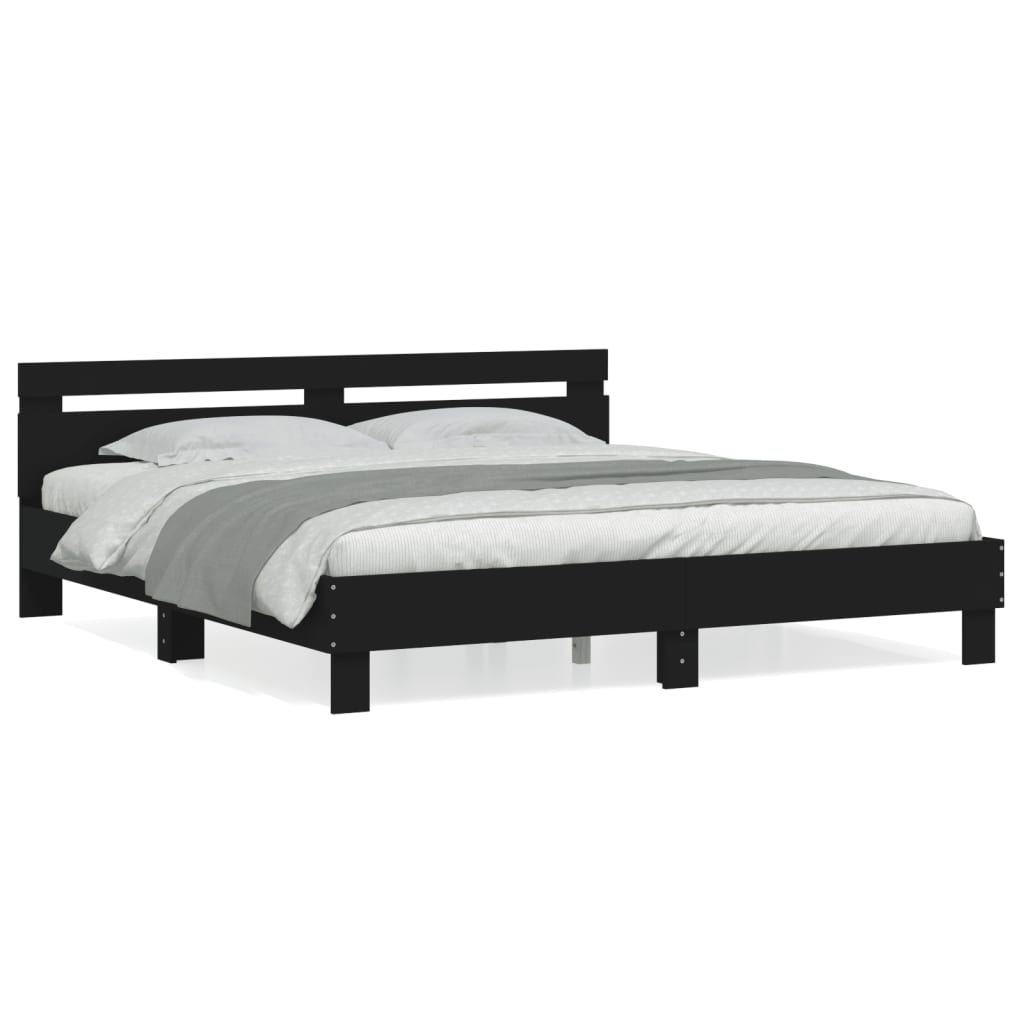 Bed Frame without Mattress Black 180x200 cm Super King