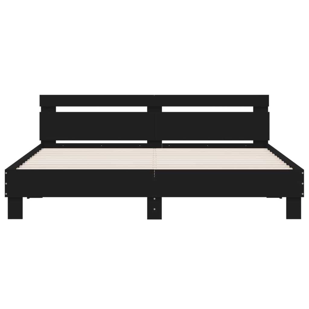 Bed Frame without Mattress Black 180x200 cm Super King