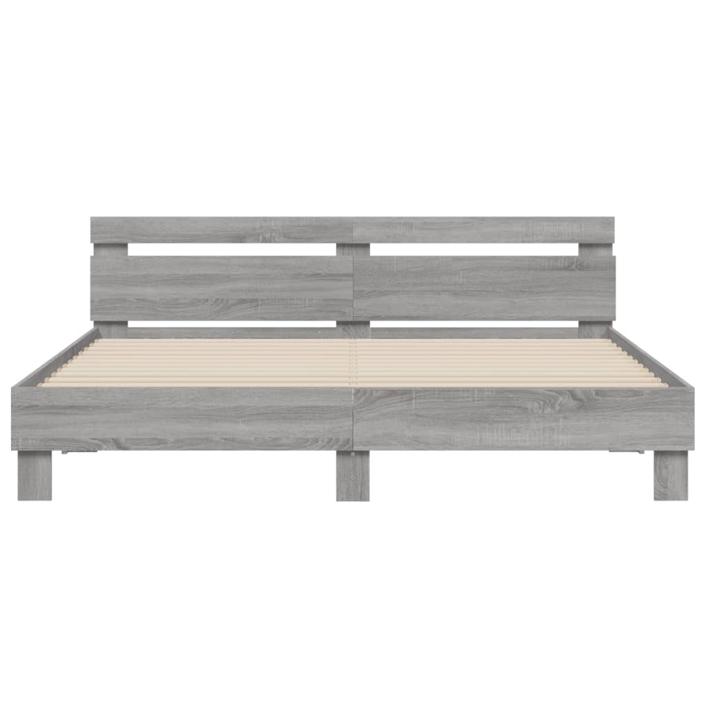 Bed Frame without Mattress Grey Sonoma 180x200 cm Super King