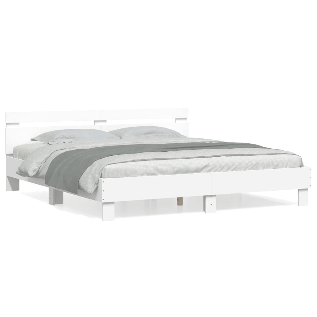 Bed Frame without Mattress White 160x200 cm