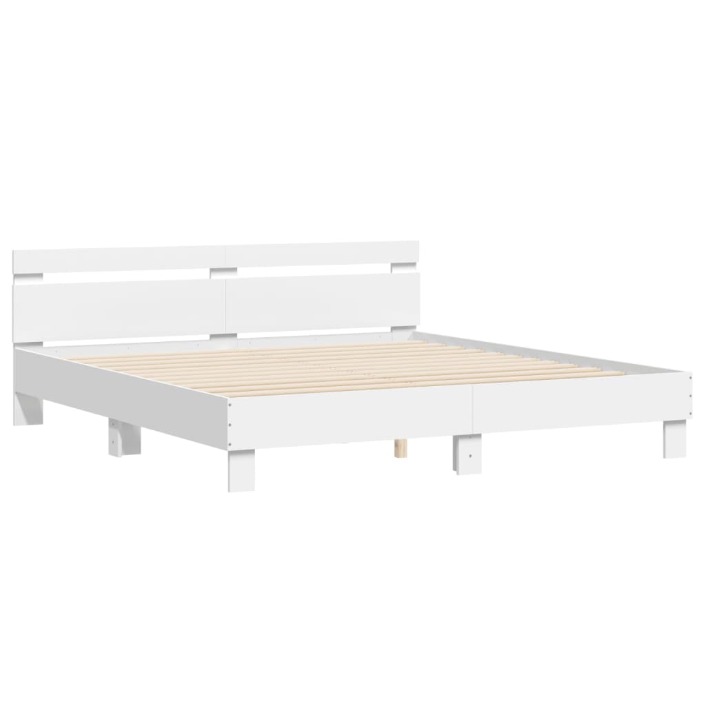 Bed Frame without Mattress White 160x200 cm
