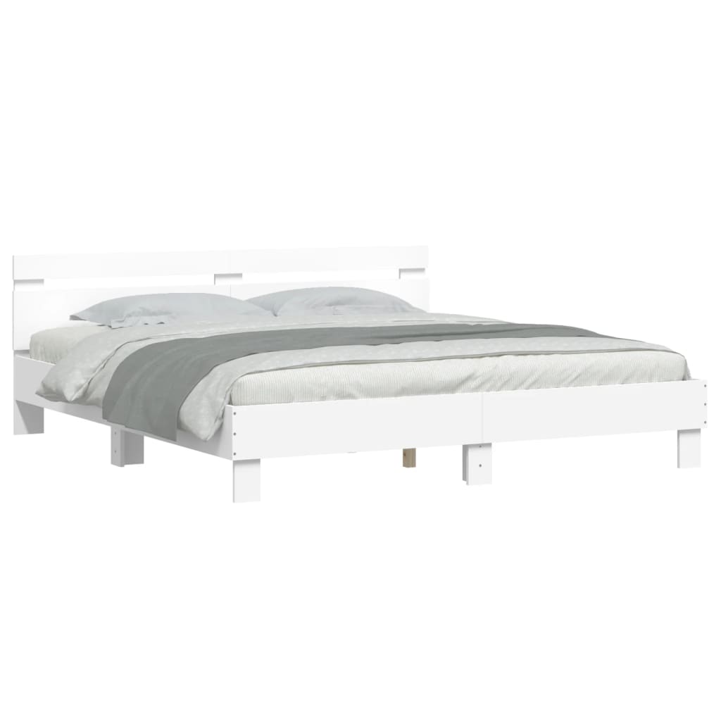 Bed Frame without Mattress White 160x200 cm