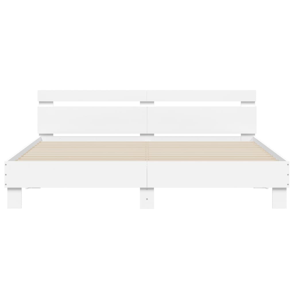 Bed Frame without Mattress White 160x200 cm