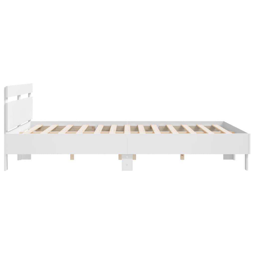 Bed Frame without Mattress White 160x200 cm