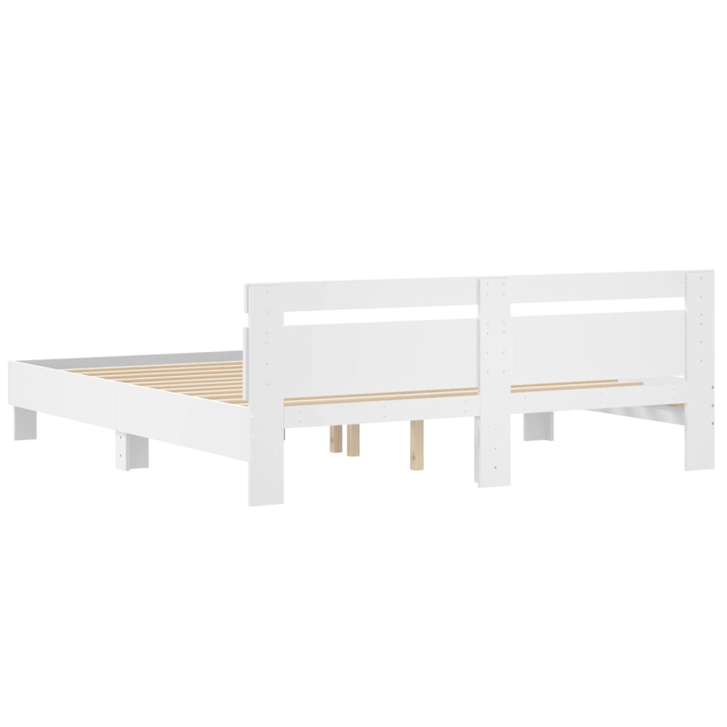 Bed Frame without Mattress White 160x200 cm