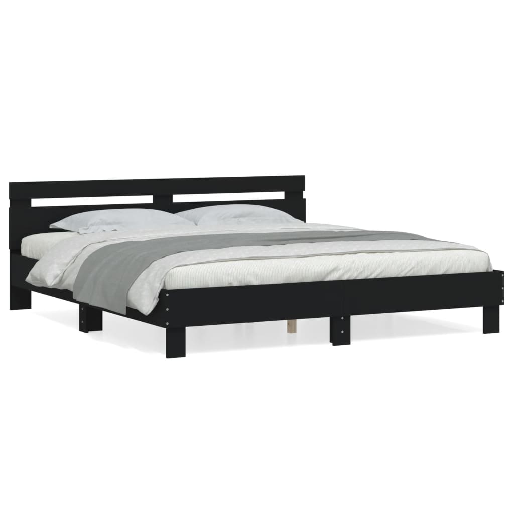 Bed Frame without Mattress Black 160x200 cm