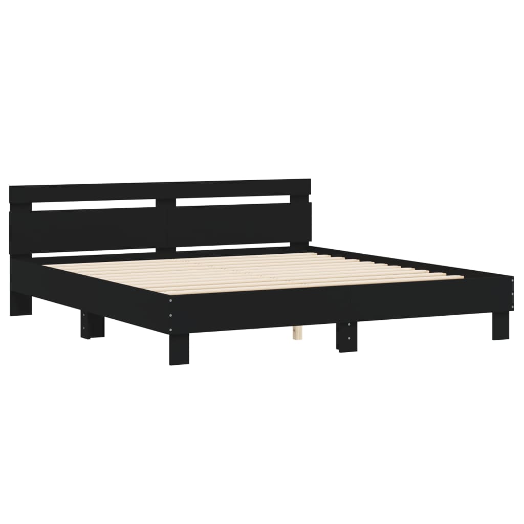 Bed Frame without Mattress Black 160x200 cm
