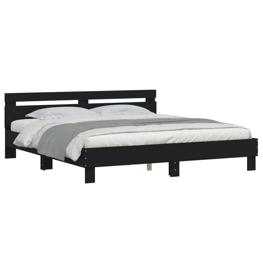 Bed Frame without Mattress Black 160x200 cm