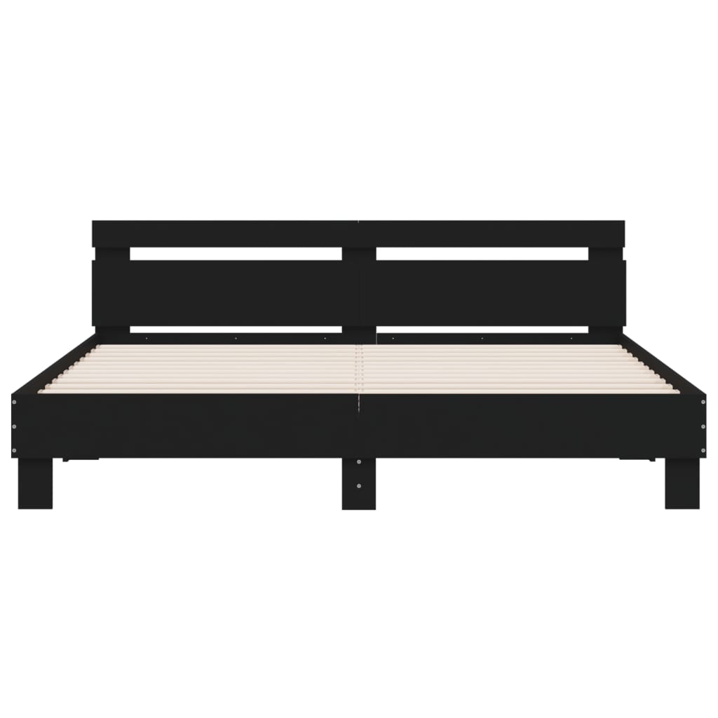 Bed Frame without Mattress Black 160x200 cm