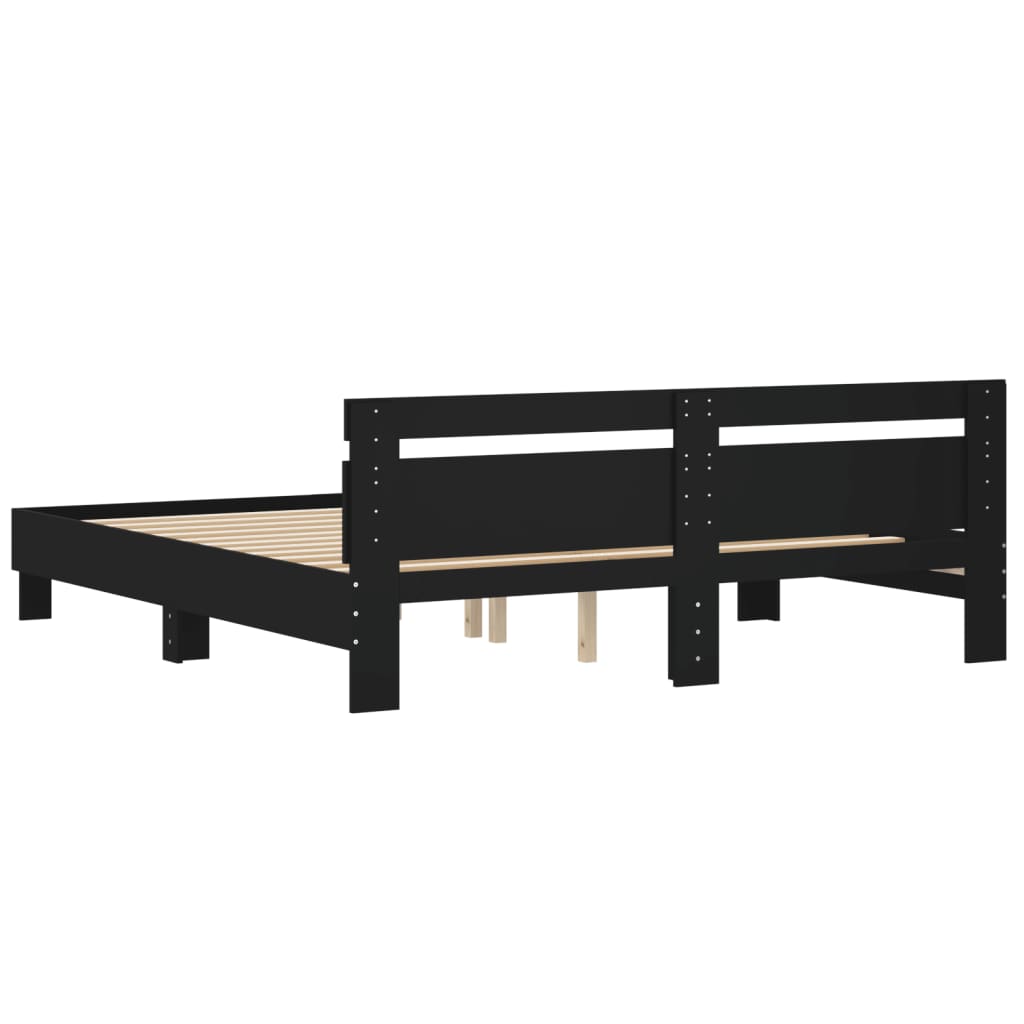 Bed Frame without Mattress Black 160x200 cm