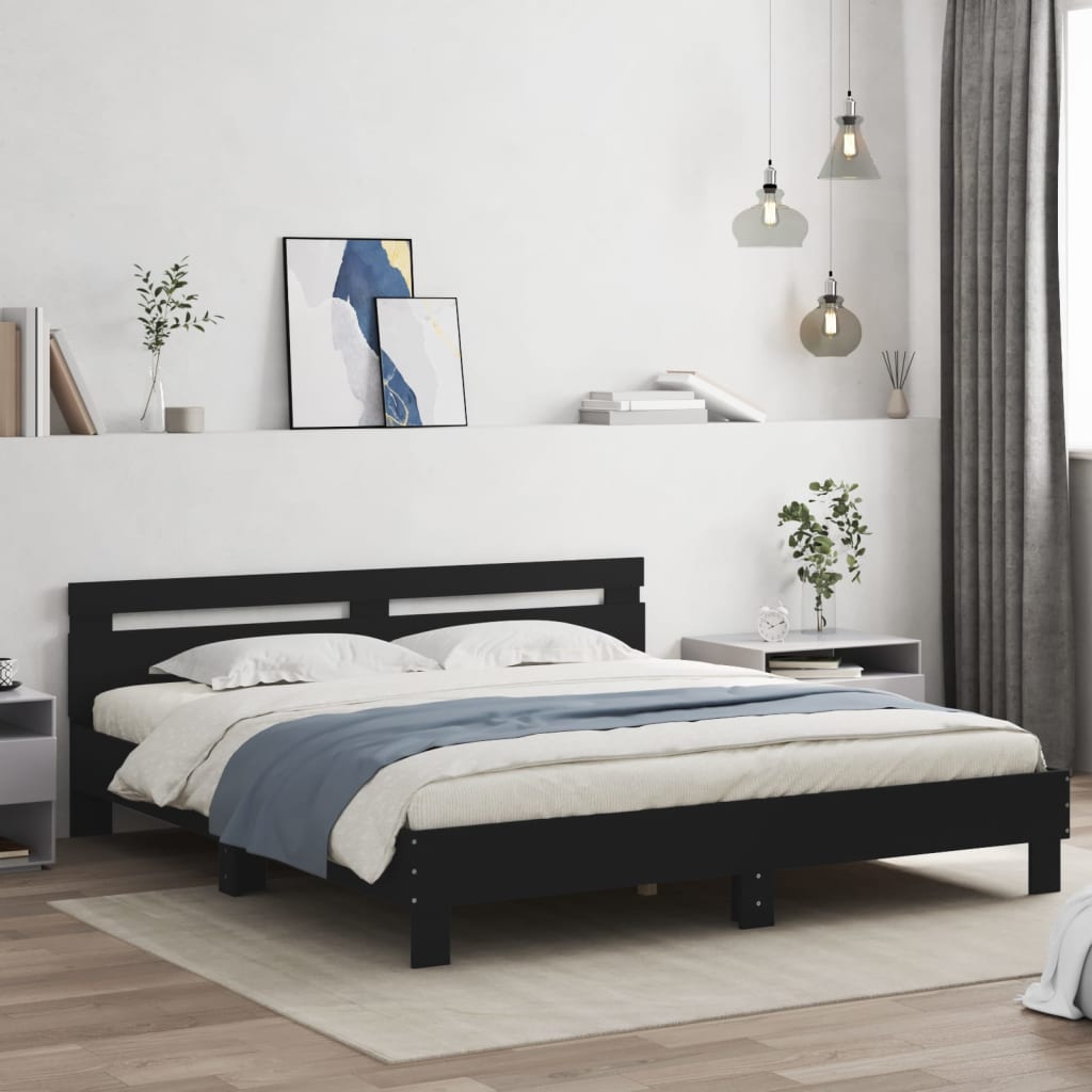 Bed Frame without Mattress Black 160x200 cm