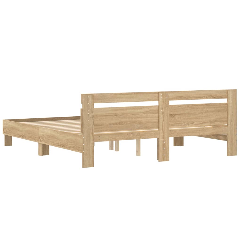 Bed Frame without Mattress Sonoma Oak 160x200 cm