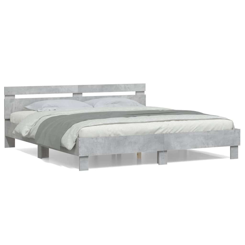 Bed Frame without Mattress Concrete Grey 160x200 cm