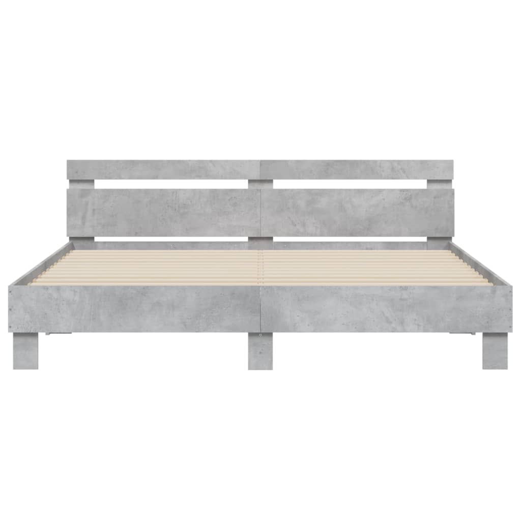 Bed Frame without Mattress Concrete Grey 160x200 cm