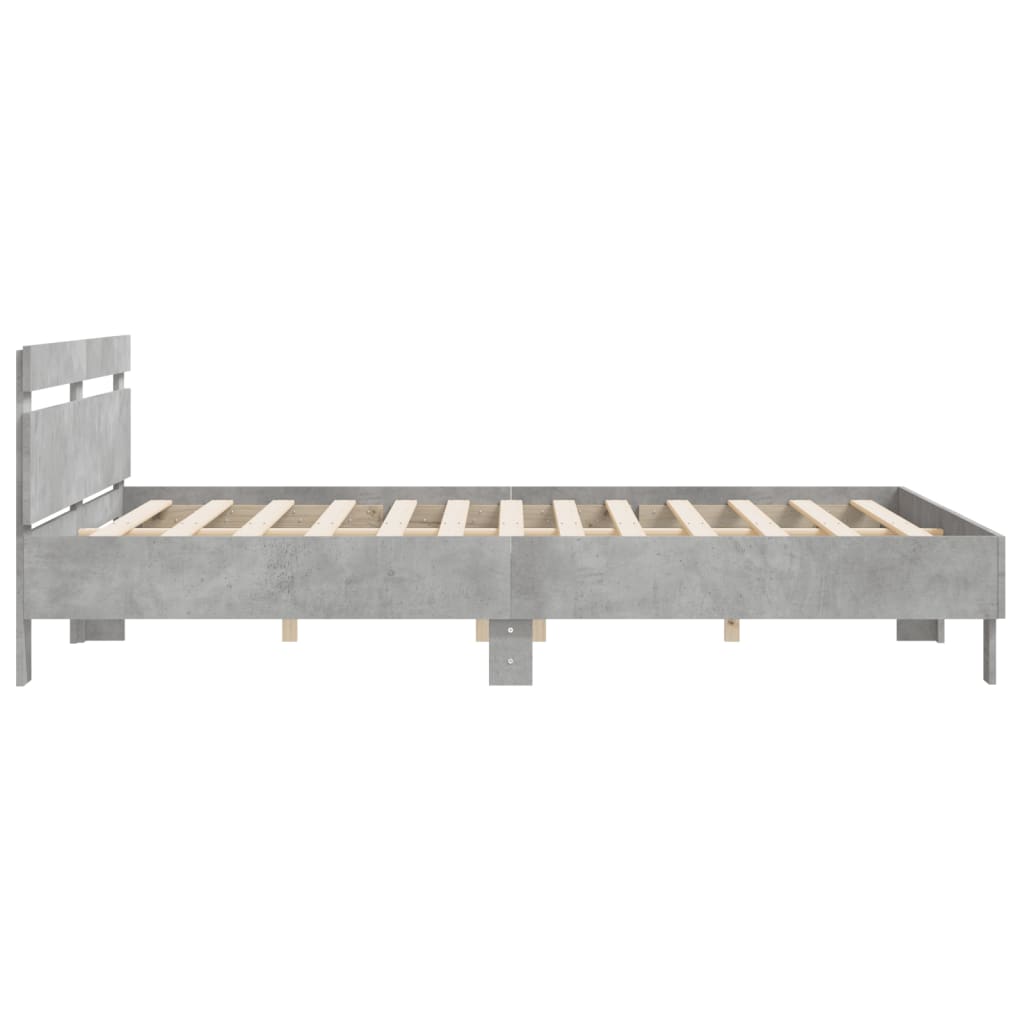 Bed Frame without Mattress Concrete Grey 160x200 cm