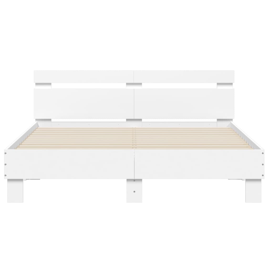 Bed Frame without Mattress White 150x200 cm King Size