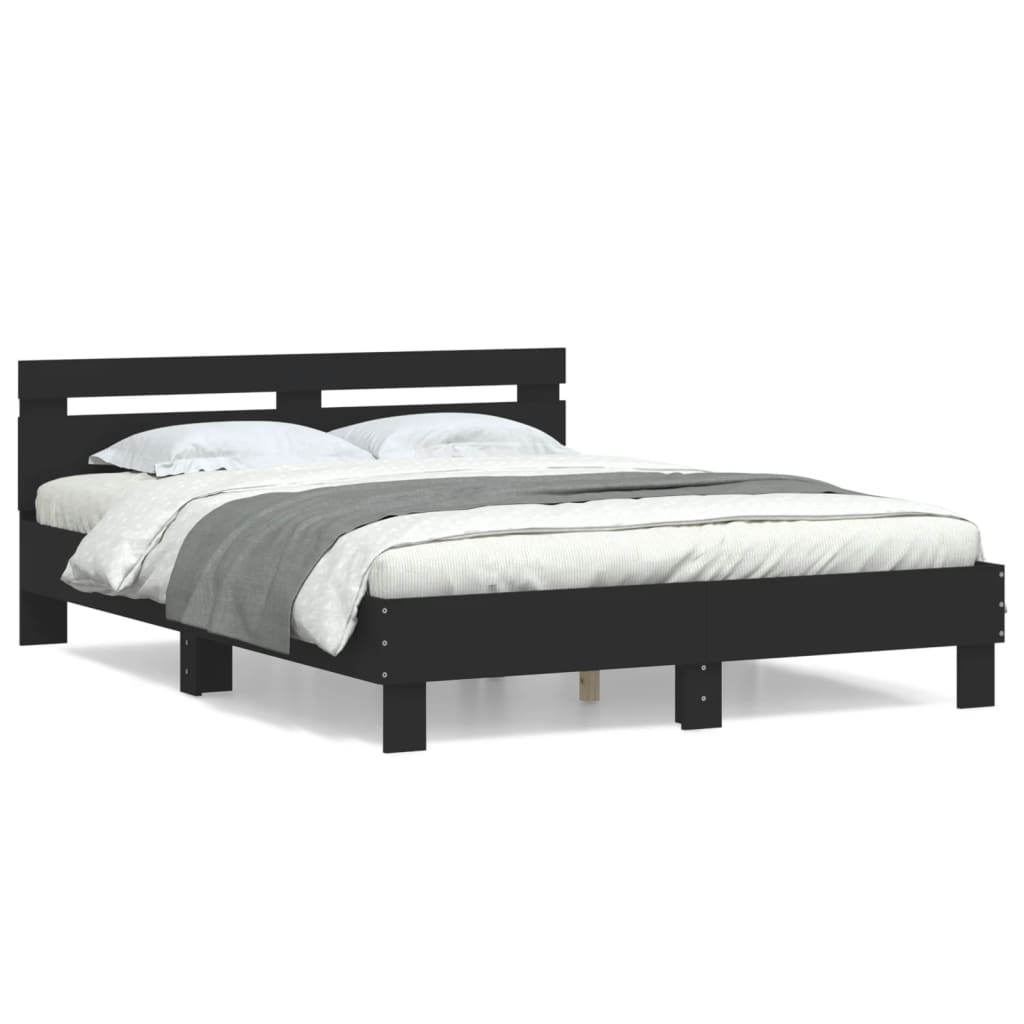 Bed Frame without Mattress Black 150x200 cm King Size