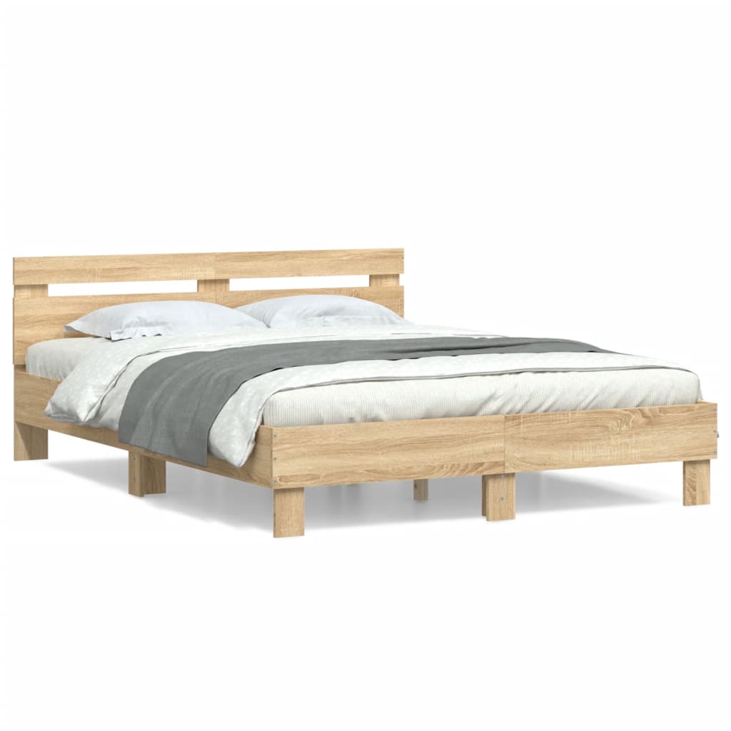 Bed Frame without Mattress Sonoma Oak 150x200 cm King Size