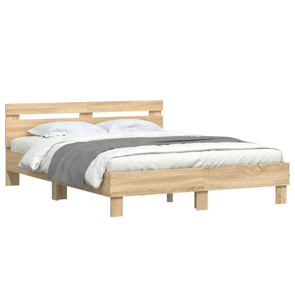 Bed Frame without Mattress Sonoma Oak 150x200 cm King Size