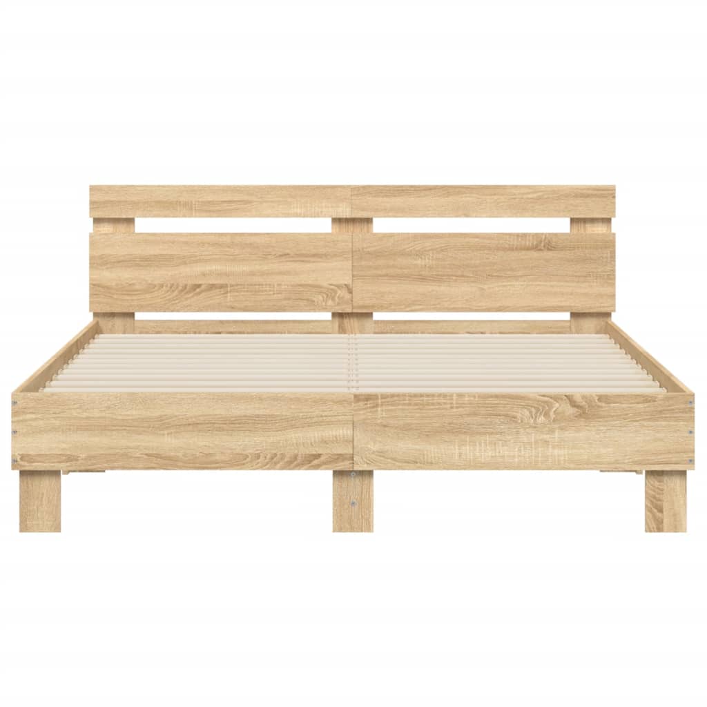 Bed Frame without Mattress Sonoma Oak 150x200 cm King Size
