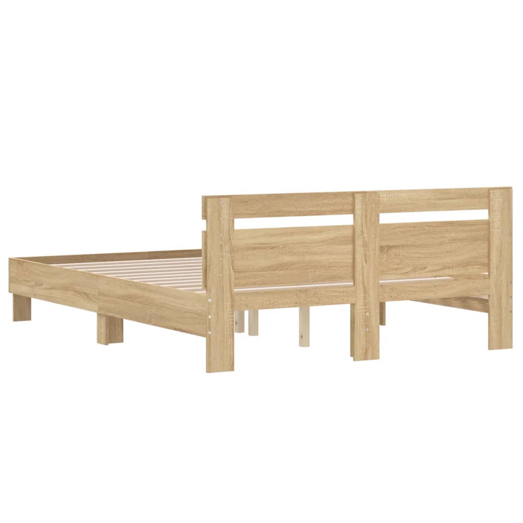 Bed Frame without Mattress Sonoma Oak 150x200 cm King Size