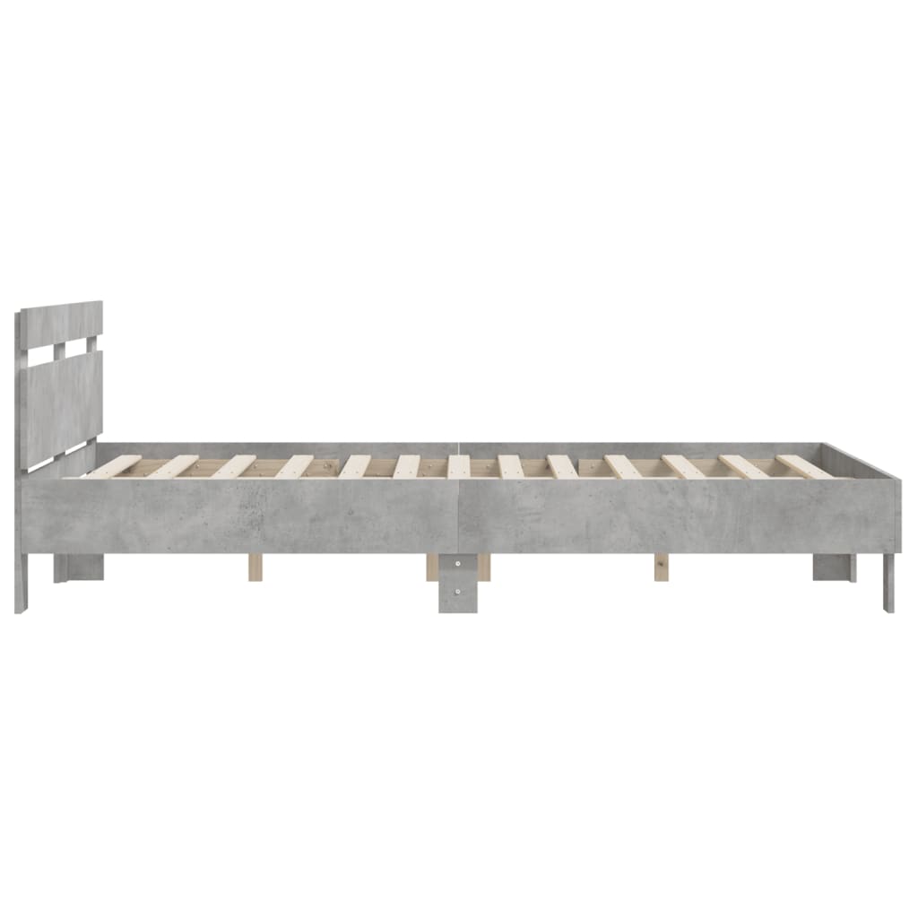 Bed Frame without Mattress Concrete Grey 150x200 cm King Size