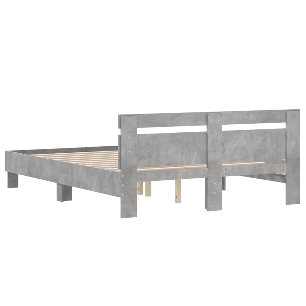 Bed Frame without Mattress Concrete Grey 150x200 cm King Size