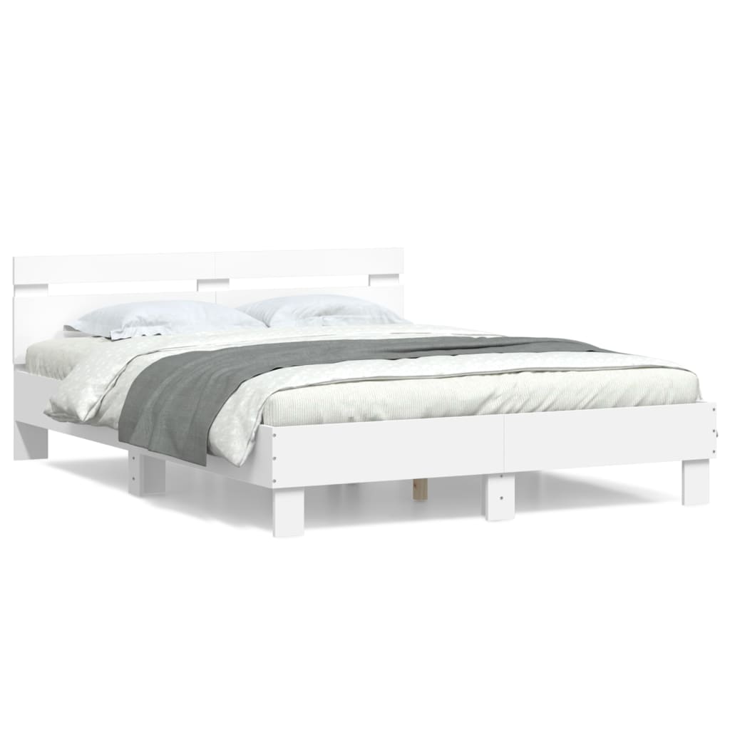 Bed Frame without Mattress White 140x200 cm