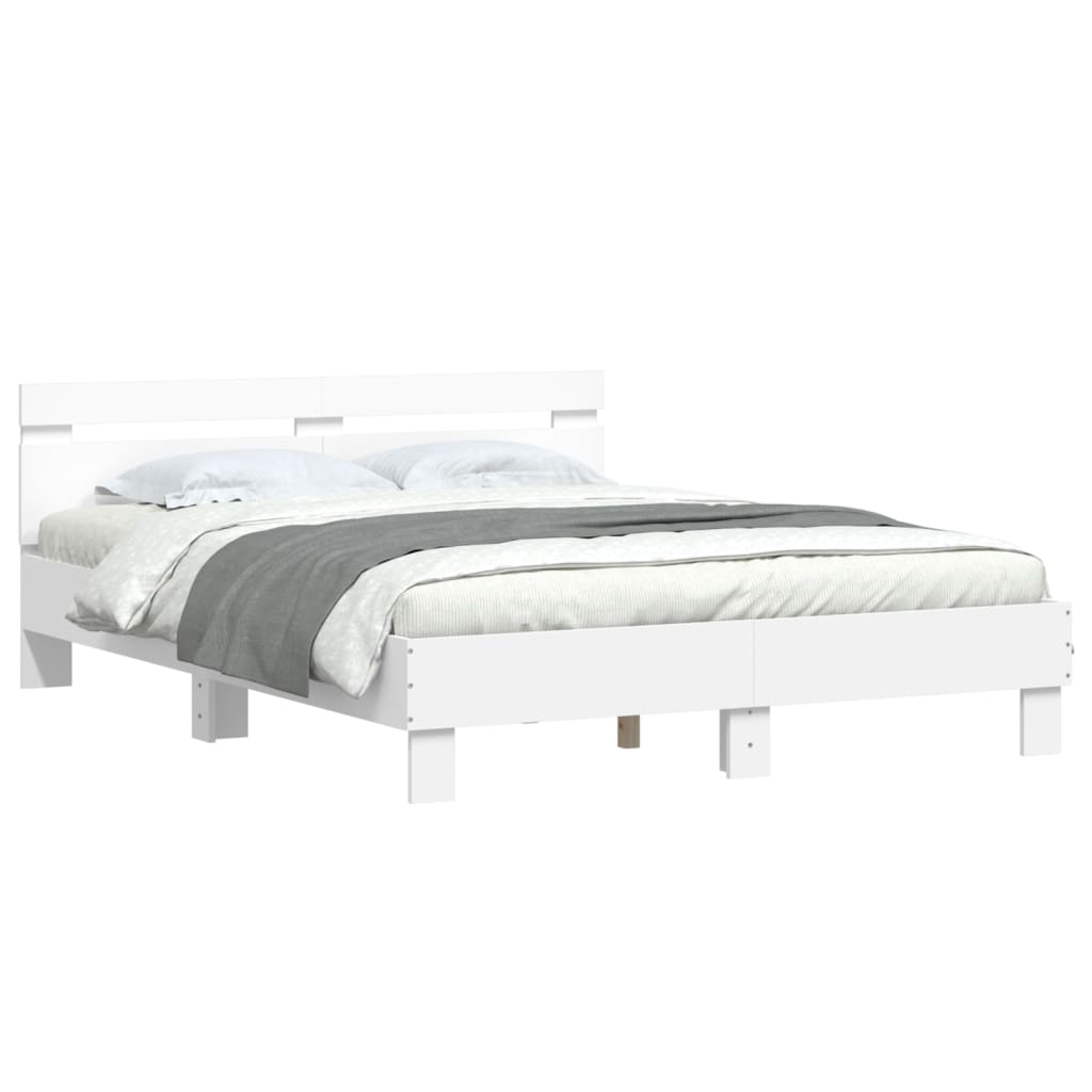 Bed Frame without Mattress White 140x200 cm