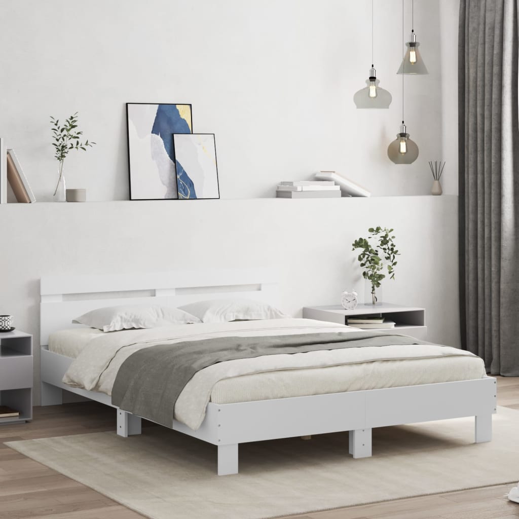 Bed Frame without Mattress White 140x200 cm
