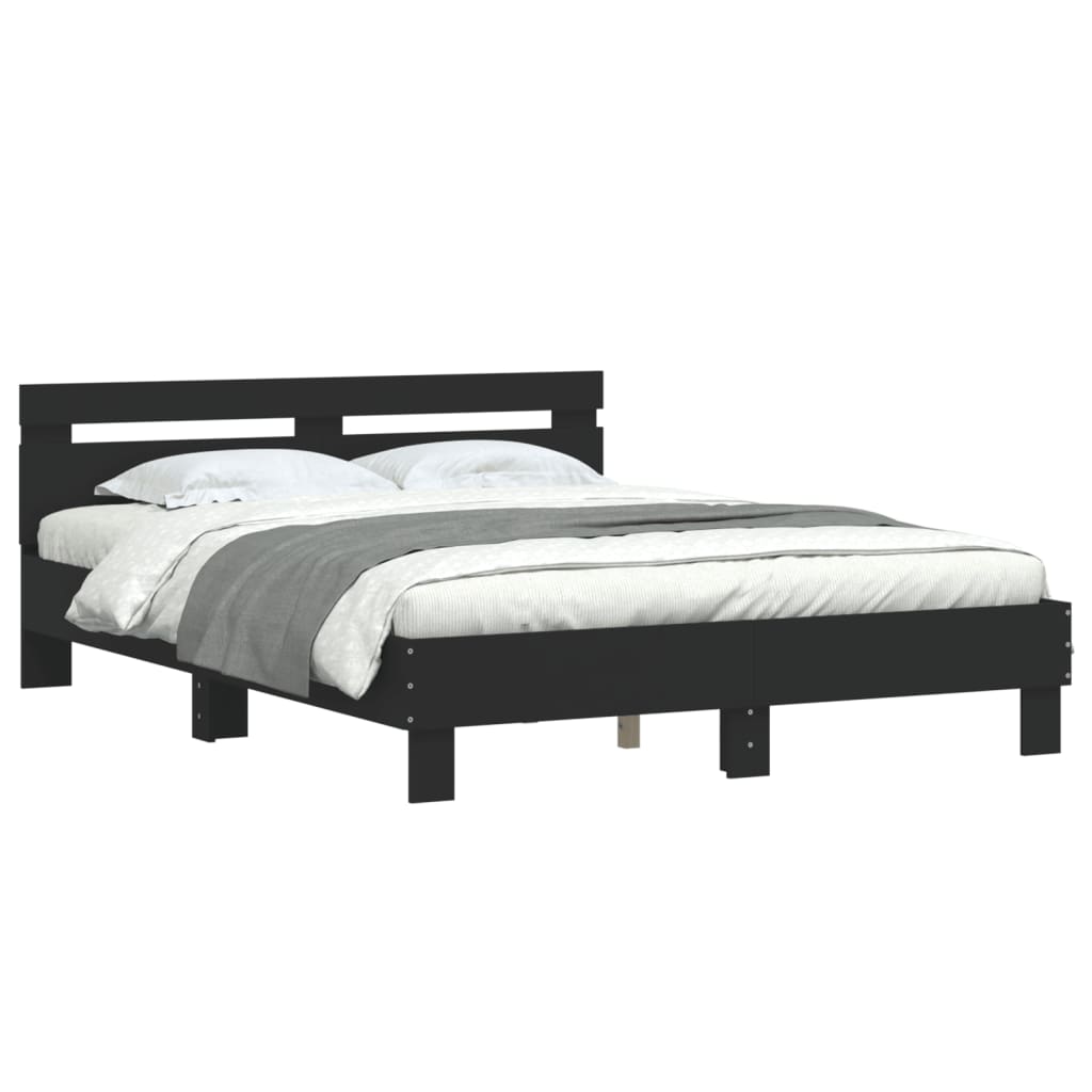 Bed Frame without Mattress Black 140x200 cm