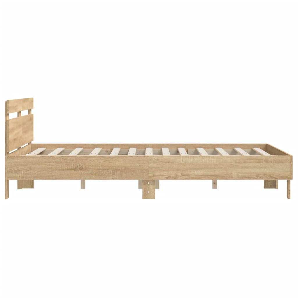 Bed Frame without Mattress Sonoma Oak 140x200 cm