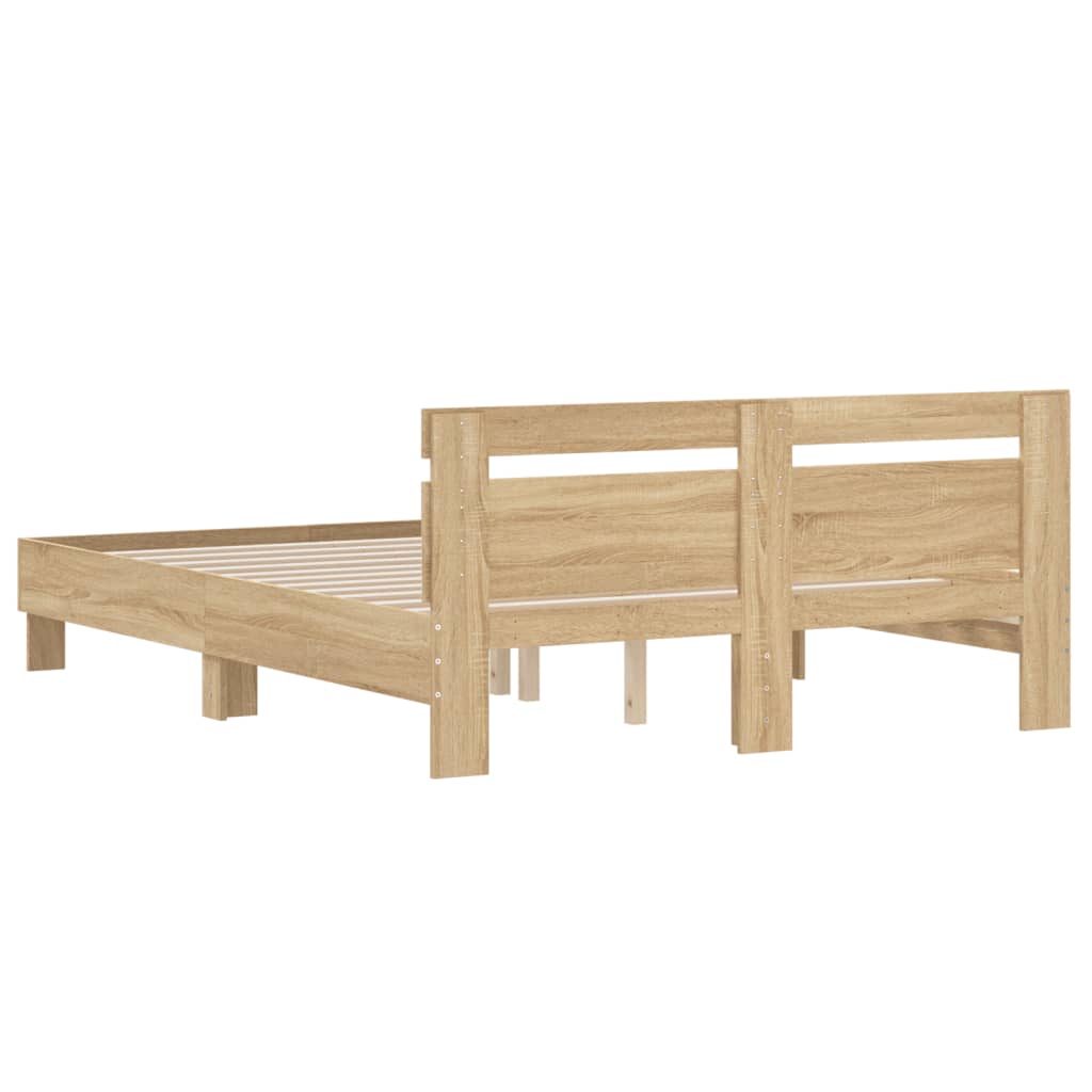 Bed Frame without Mattress Sonoma Oak 140x200 cm