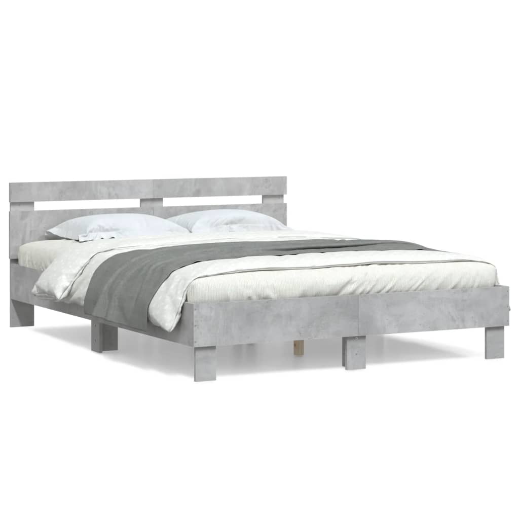 Bed Frame without Mattress Concrete Grey 140x200 cm