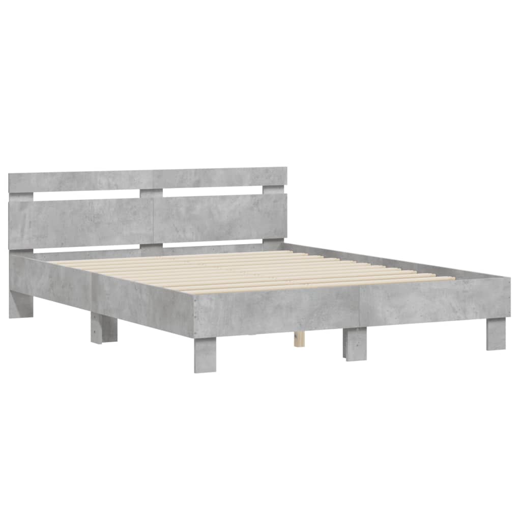 Bed Frame without Mattress Concrete Grey 140x200 cm