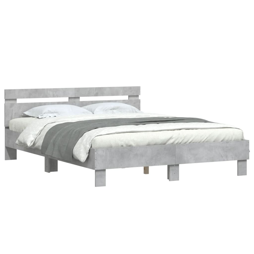 Bed Frame without Mattress Concrete Grey 140x200 cm