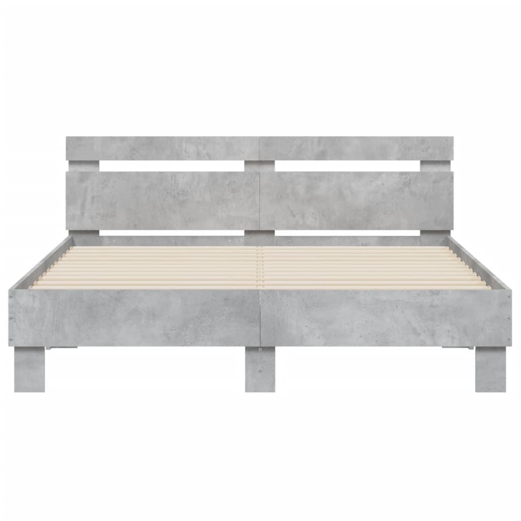 Bed Frame without Mattress Concrete Grey 140x200 cm