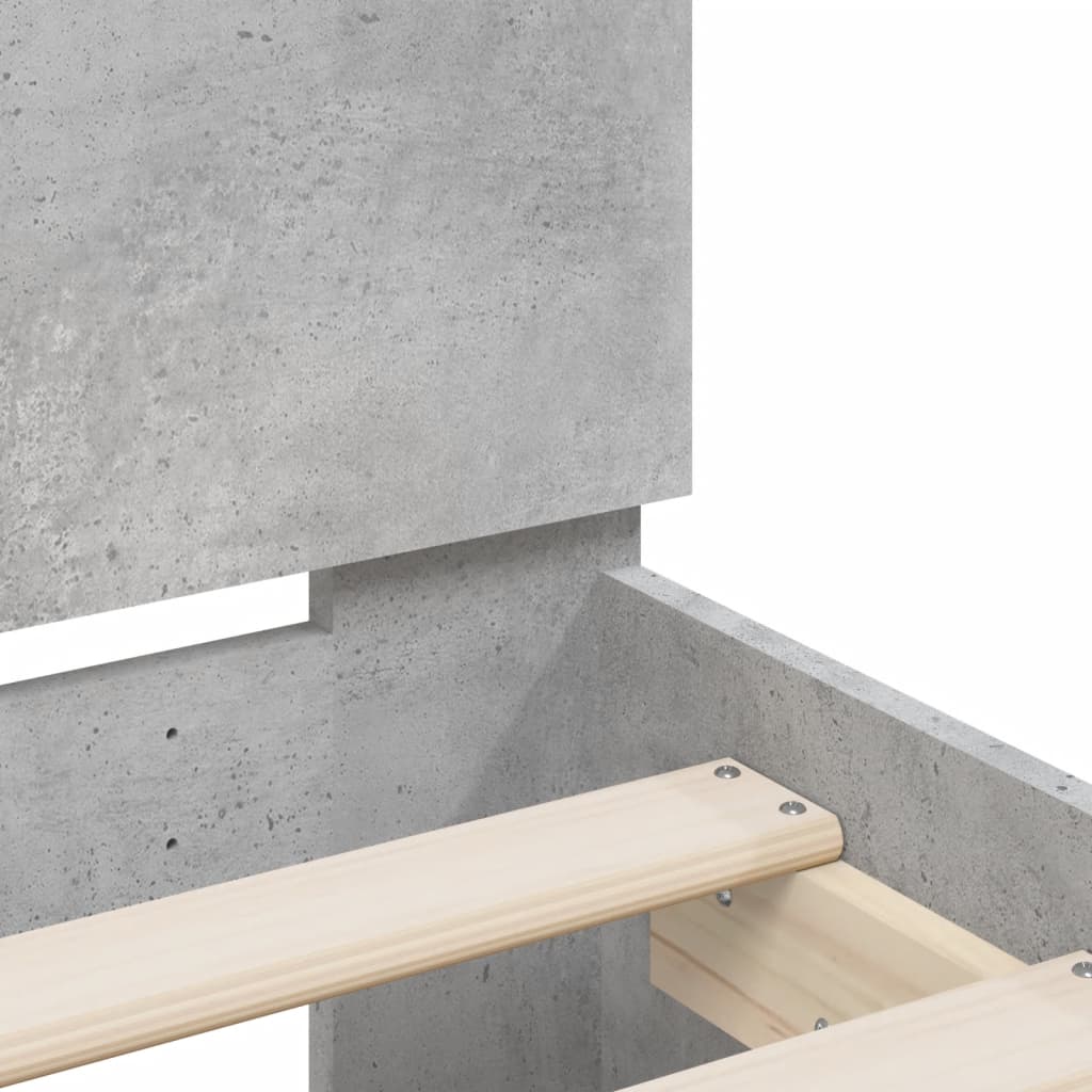 Bed Frame without Mattress Concrete Grey 140x200 cm